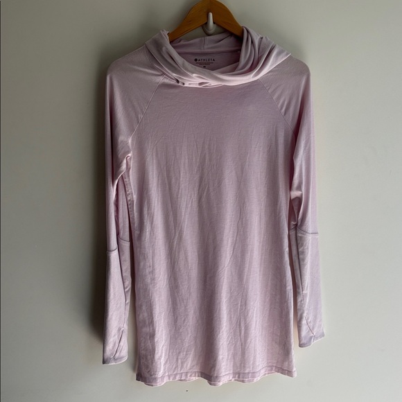 Athleta Lilac Essence Hooded Tunic Activewear Pullover Top M - Picture 2 of 6